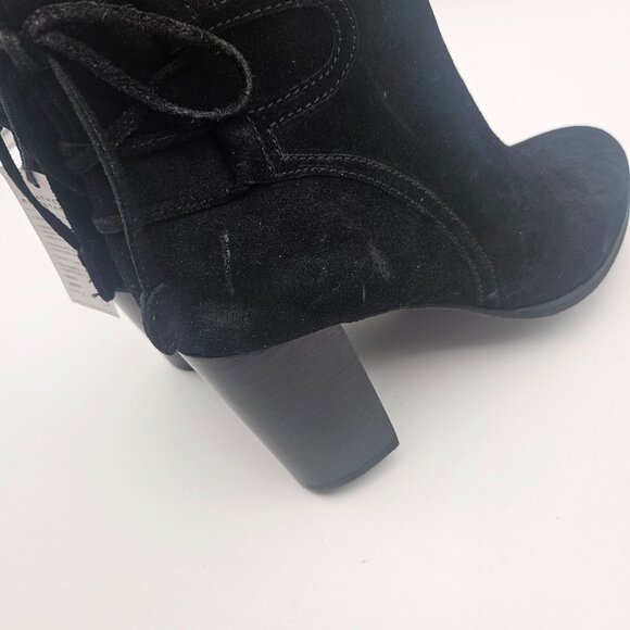 Vionic Ronnie Black Suede Block Heel Ankle Boot Bootie Womens Sz 8.5 NEW - Picture 5 of 10
